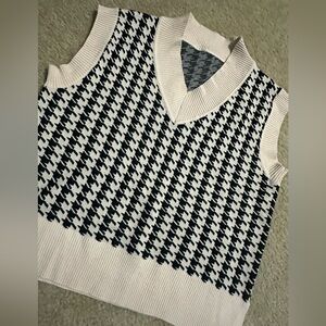 Stylish Black and White Knit Vest